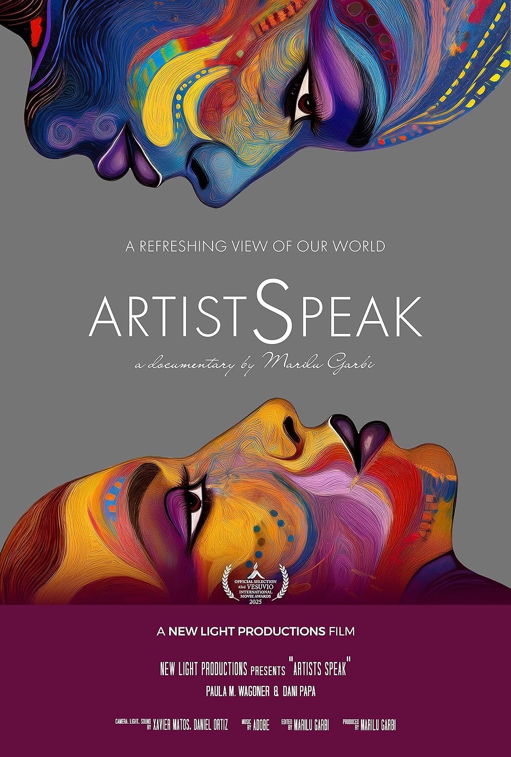 Official poster for Artists Speak, a 2025 documentary short directed by Marilu Garbi
